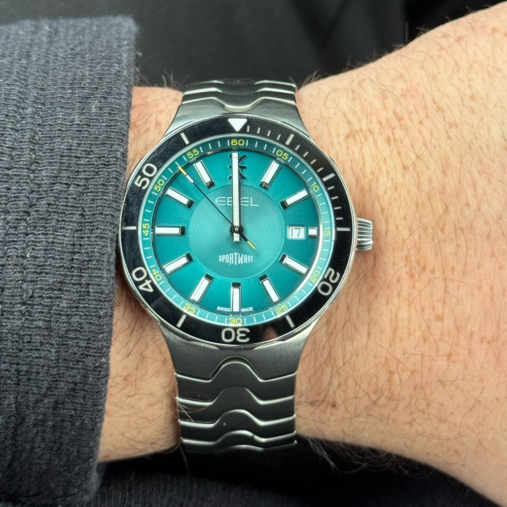 *SOLD* EBEL Sportwave Automatic 41mm Dive Watch 200m Swiss Made Petroleum Teal